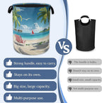 Tropical Beach Laundry Basket, Foldable Waterproof Oxford Cloth Tote Bag Hawaii - Image 3