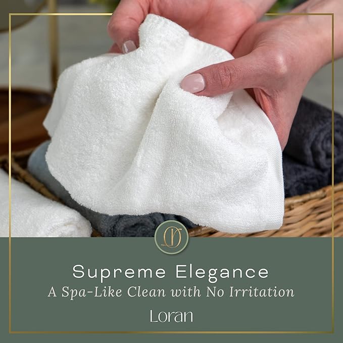 White Washcloths Set of 6 Soft Facial Cloths 10” x 10” 100% Viscose Derived - Image 8