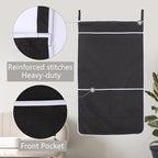 Black Hanging Laundry Hamper Bag, XL Door Hanging Hamper - Image 6