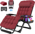 Suteck Oversized Zero Gravity Chair,33In XXL Outdoor Recliner Chair w/Removable Cushion&Headrest, Camping Lounge Chair w/Upgraded Lock&Footrest, Reclining Patio Chairs for Indoor Outdoor,500LBS by Suteck