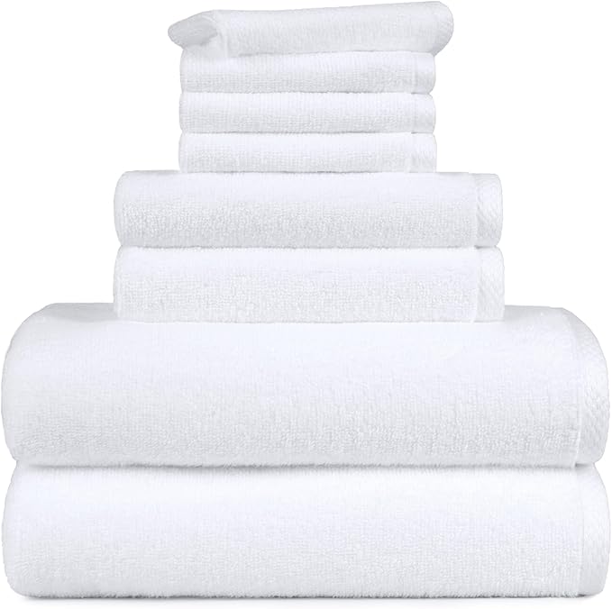 Amazon Basics 100% Cotton Lightweight Quick-Dry Bath Towel Set - Image 6