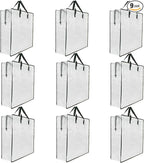 9 Pack Clear Storage Bags with Zipper and Handles, Blanket Bags by GONGKANGYUAN