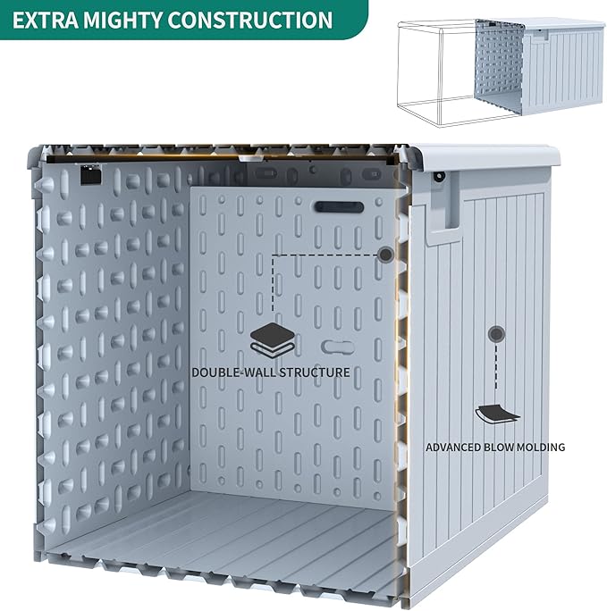 YITAHOME XXL 230 Gallon Large Deck Box,Outdoor Storage for Patio Furniture Cushions,Garden Tools with Flexible Divider,Waterproof,Lockable (White) - Image 2