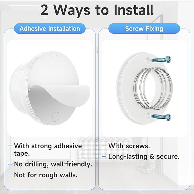 8PC Door Stoppers for Wall, 1.65 x 0.9 Inch Door Knob Wall Protector - Image 5