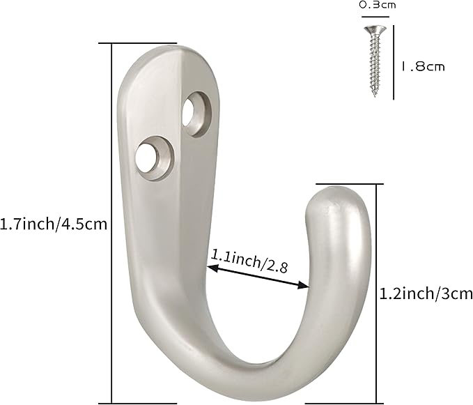 IBosins 15PCS Coat Hooks Wall Mounted Single Prong Robe Hook - Image 3