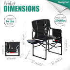 SUNNYFEEL Camping Directors Chair, Heavy Duty,Oversized Portable Folding Chair with Side Table, Pocket for Beach, Fishing,Trip,Picnic,Lawn,Concert Outdoor Foldable Camp Chairs - Image 2