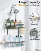 YASONIC Shower Caddy Hanging, Never Rust Shower Organizer Hanging, Aluminum - Image 3