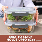 Razab 4 Pcs 1860ml / 63 Oz Large Glass Food Storage Containers - Image 2