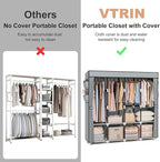 VTRIN Portable Closet for Hanging Clothes 67 Inch Wide Large Capacity Portable - Image 7