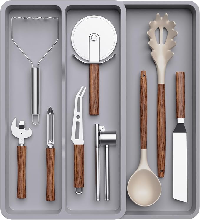 Lifewit Utensil Organizer for Kitchen Drawer, Expandable Cooking Silverware Tray by Lifewit