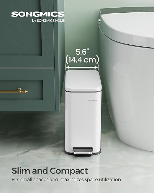 SONGMICS Bathroom Trash Can, 1.3 Gallon Small Trash Bin - Image 2