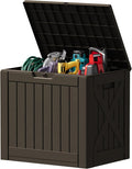 Devoko 40 Gallon Deck Box Outdoor Storage Box Waterproof for Patio, Large Outdoor Storage Bench Lockable for Outside (Deep Brown, 40 Gallon) by DEVOKO