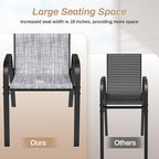 TLSUNNY Patio Chairs, Stackable Textilene Outdoor Dining Furniture for All Weather, with 17.7″ Wide Seat & Metal Frame, for Garden, Backyard, Deck, Restaurant, Poolside (4, Grey, 26.4″) - Image 8