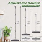 Walensee Rubber Broom, 2 in 1 Rubber Broom and Nylon Carpet Rake Brush - Image 6