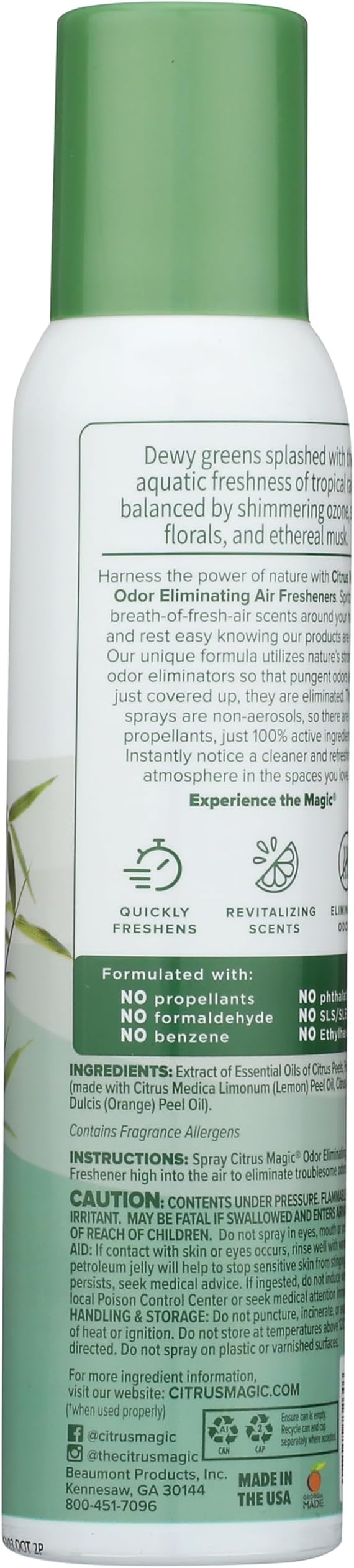 Citrus Magic Odor Eliminating Air Freshener Spray, Bamboo Rainforest - Image 3