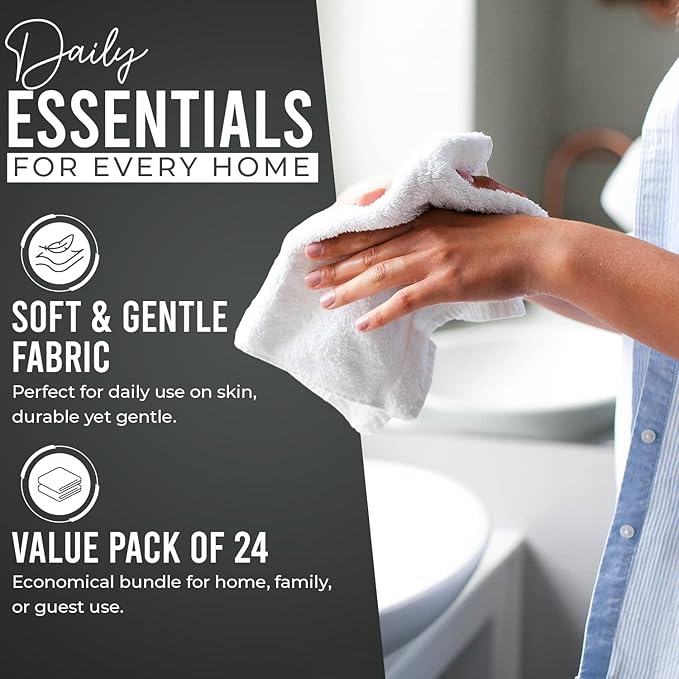 DAN RIVER 24 Pack Wash Cloths for Showering - Image 8