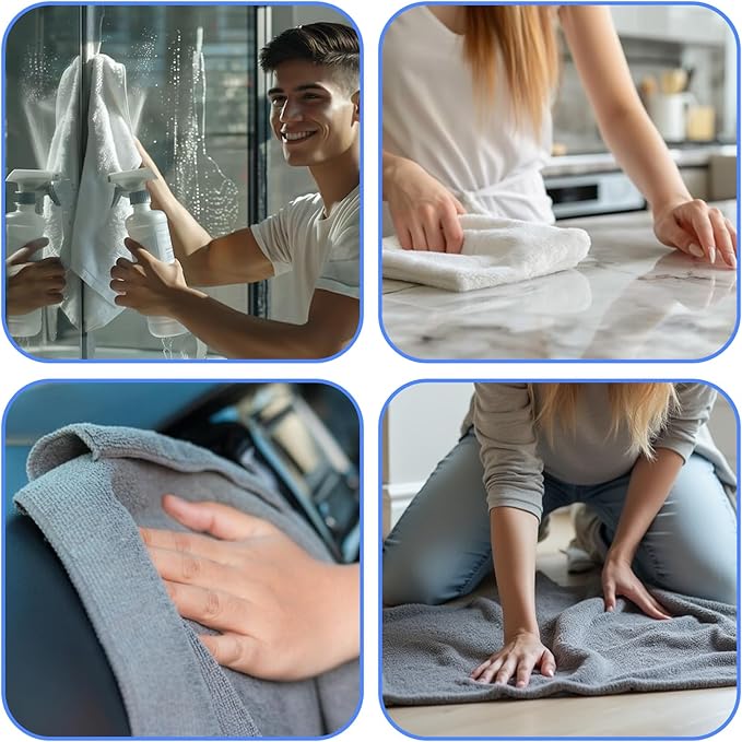 10 Packs Extra Large Microfiber Cleaning Cloth 30" x 20" Reusable Microfiber - Image 6