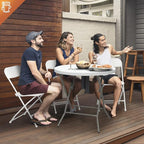 VINGLI 5 Pack White Plastic Folding Chair, Indoor Outdoor Portable Stackable Commercial Seat with Steel Frame 350lb. Capacity for Events Office Wedding Party Picnic Kitchen Dining - Image 7