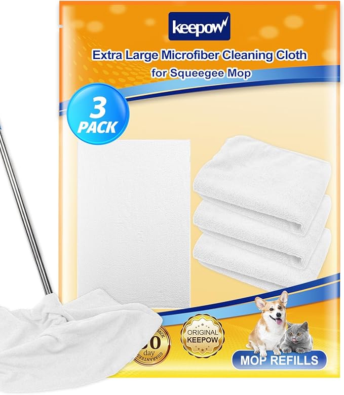 KEEPOW 3PCS Extra Large Microfiber Cleaning Cloth 30" x 20" Large Floor by KEEPOW