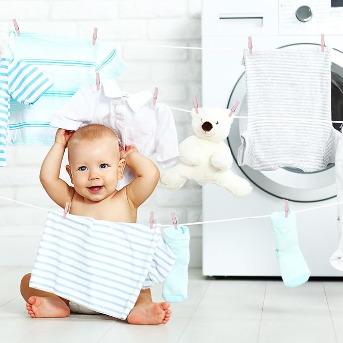 50 PCS Baby Shower Games, Clothes Pins, Plastic Mini Clothespins, Mini Clothes - Image 7