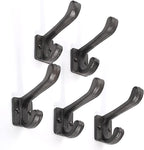 Ambipolar 5 Pack Decorative Cast Iron Heavy Duty Double Hooks, Wall Mounted - Image 3