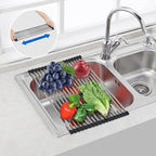 Large Telescopic Drain Rack Roll Up Rack Heat-Resistant Dish Drainer Kitchen - Image 7