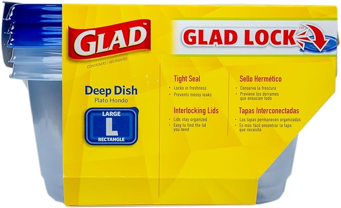 Glad GladWare Deep Dish Food Storage Containers, Large Rectangle - Image 6