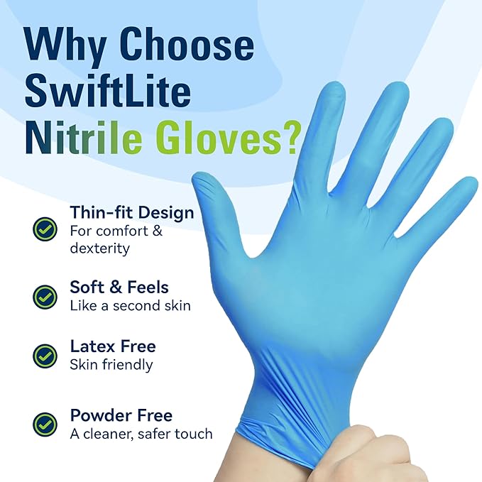 Nitrile Gloves, Food Safe Disposable Gloves Latex Free - Image 5