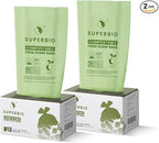 SUPERBIO 13 Gallon Flat Top Compostable Food Waste Bags, 2 Pack, 0.87 Mil by SUPERBIOCOMPOSTABLEBAGS