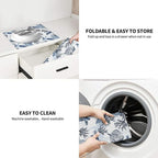 Nautical Blue White Sea Turtle & Coral Dish Drying Mats - Image 9