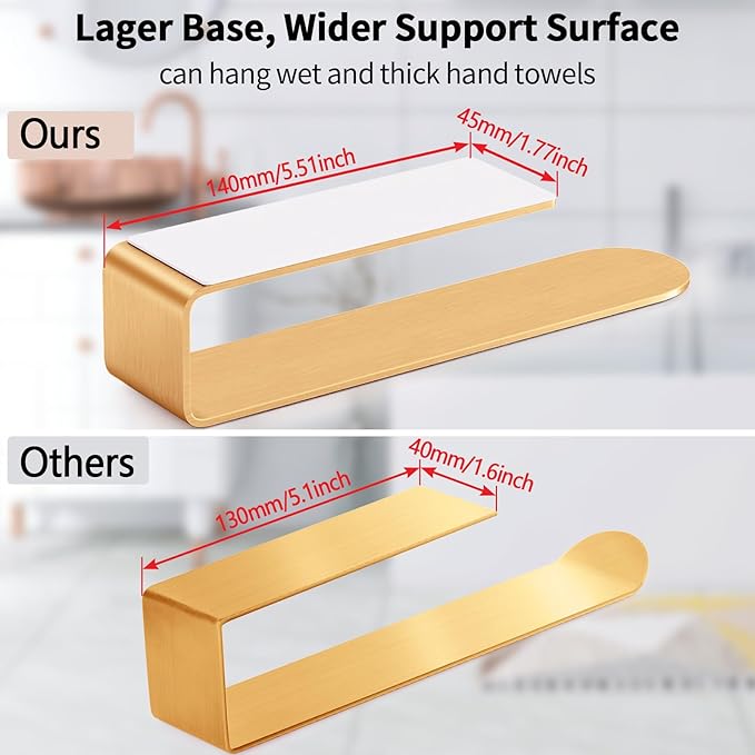 Self Adhesive Hand Towel Holder Rose Gold, 8 Inch Towel Holder - Image 2