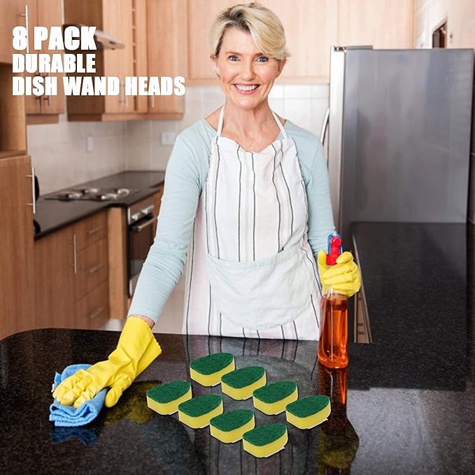 Dish Wand Refills 8Packs, Sponge Replacement Heads, Dish Wand Sponge Refill - Image 6