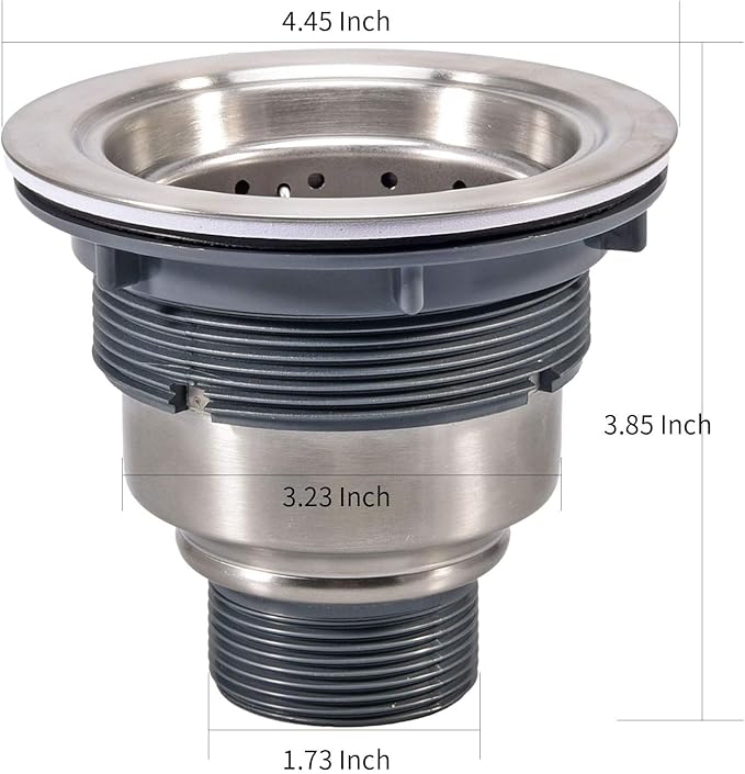 3-1/2 Inch Sink Drain Assembly Kit, Removable Deep Sink Strainer Basket - Image 6