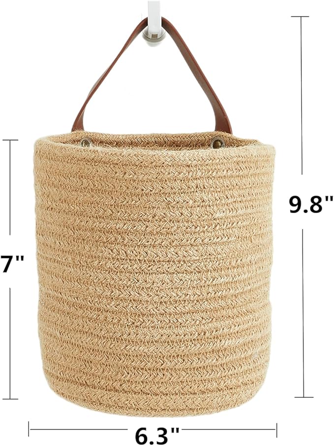 2pack Small Hanging Basket-Cotton Rope Wall Basket - Image 5