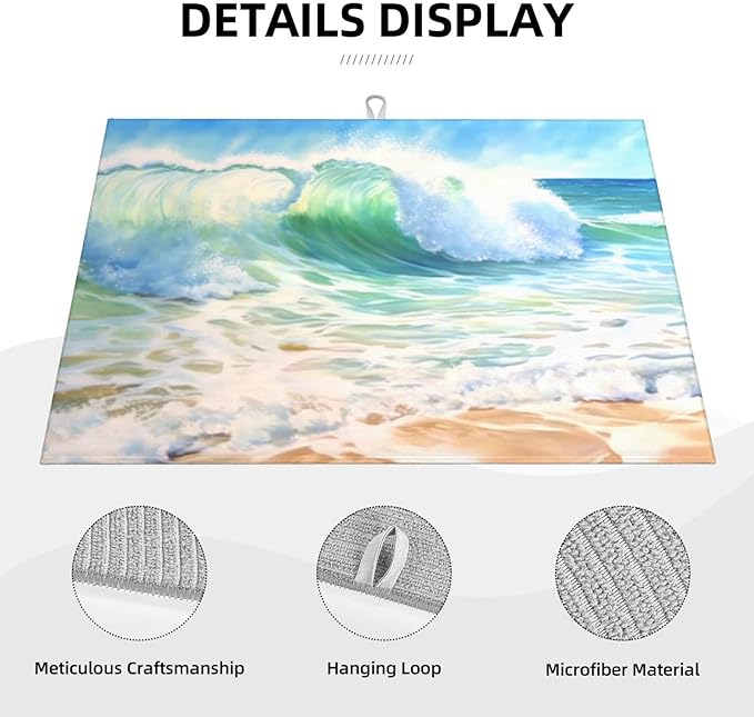 Large Dish Drying Mats For Kitchen Counter Microfiber Kitchen Drying Mat XL - Image 4