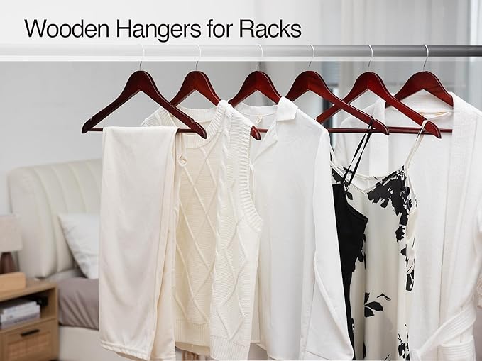 StorageWorks Wooden Hangers 30 Pack, Wood Coat Hangers - Image 8