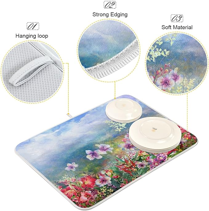 Absorbent Dish Drying Mat for Kitchen Counter - Image 4