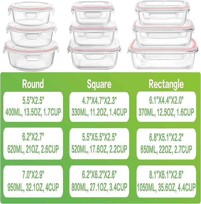 HOMBERKING Glass Food Storage Containers - Image 2
