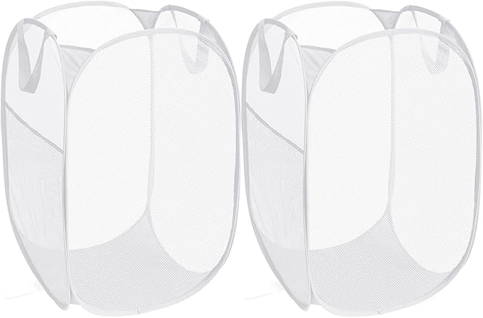 2 Pack Durable Collapsible Laundry Baskets by Bemkoo