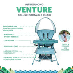 Baby Delight Go with Me Venture Portable Chair | Indoor and Outdoor | Sun Canopy | 3 Child Growth Stages | Blue Wave - Image 3