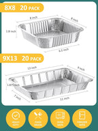 40 Pack Disposable Aluminum Pans Combo Set - Image 2