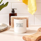 Mud Pie Kitchen Dish Sponge Holder Caddy, Off White - Image 11