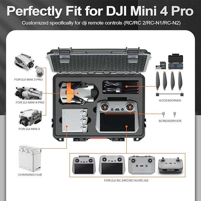 Hard Case for DJI Mini 4 Pro: Waterproof Hard Shell - Image 2