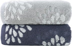Pidada Hand Towels Set of 2 Hydrangea Floral Pattern 100% Cotton Absorbent Soft by Pidada