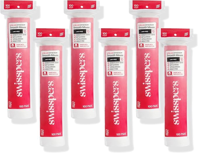 Swisspers Smooth Moves Ultra-Luxe Premium Cotton Rounds -100 Count by Swisspers