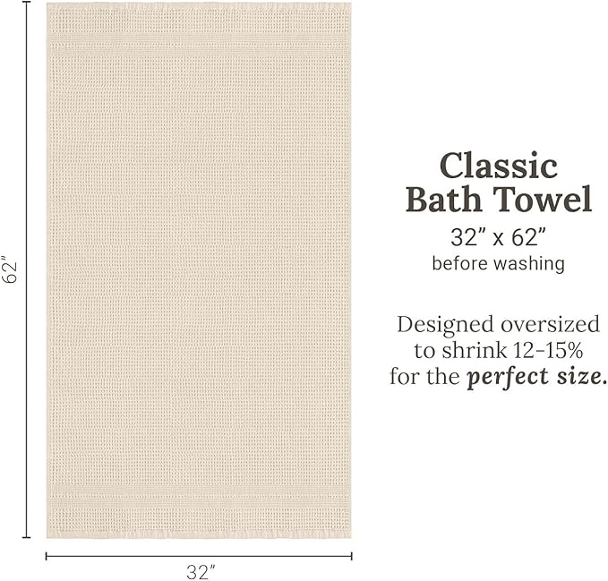 GILDEN TREE Waffle Towels for Bathroom, 100% Cotton Quick Dry Towel, Waffle - Image 8