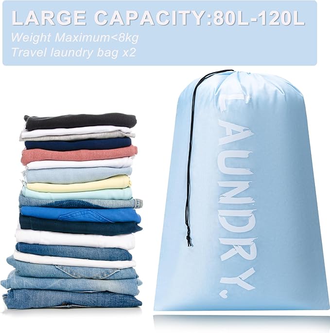 4 Pack XL Travel Laundry Bag, Machine Washable Dirty Clothes Organizer - Image 2