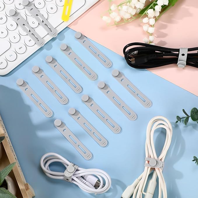 42 Pcs Silicone Cable Ties Reusable Cord Organizer Adjustable Data Cable Wraps - Image 5