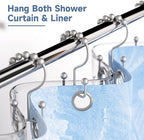 Titanker Shower Curtain Hooks Rings, Rust-Resistant Metal Double Glide Shower - Image 2