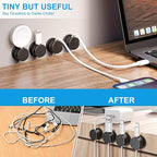 6pcs Magnetic Cable Clips, 360° Swiveling Adhesive Cable Organizer - Image 2
